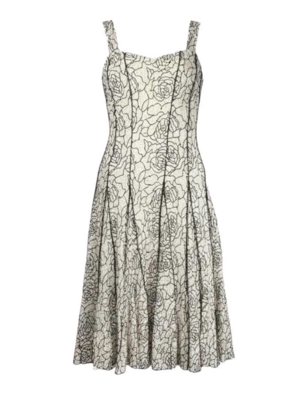 Vintage 90s Joseph Ribkoff Fit and Flare Lace Rose Dress Size 12